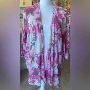 Collection Eighteen Pink Floral Kimono Sweater Cardigan Size - O/S $48